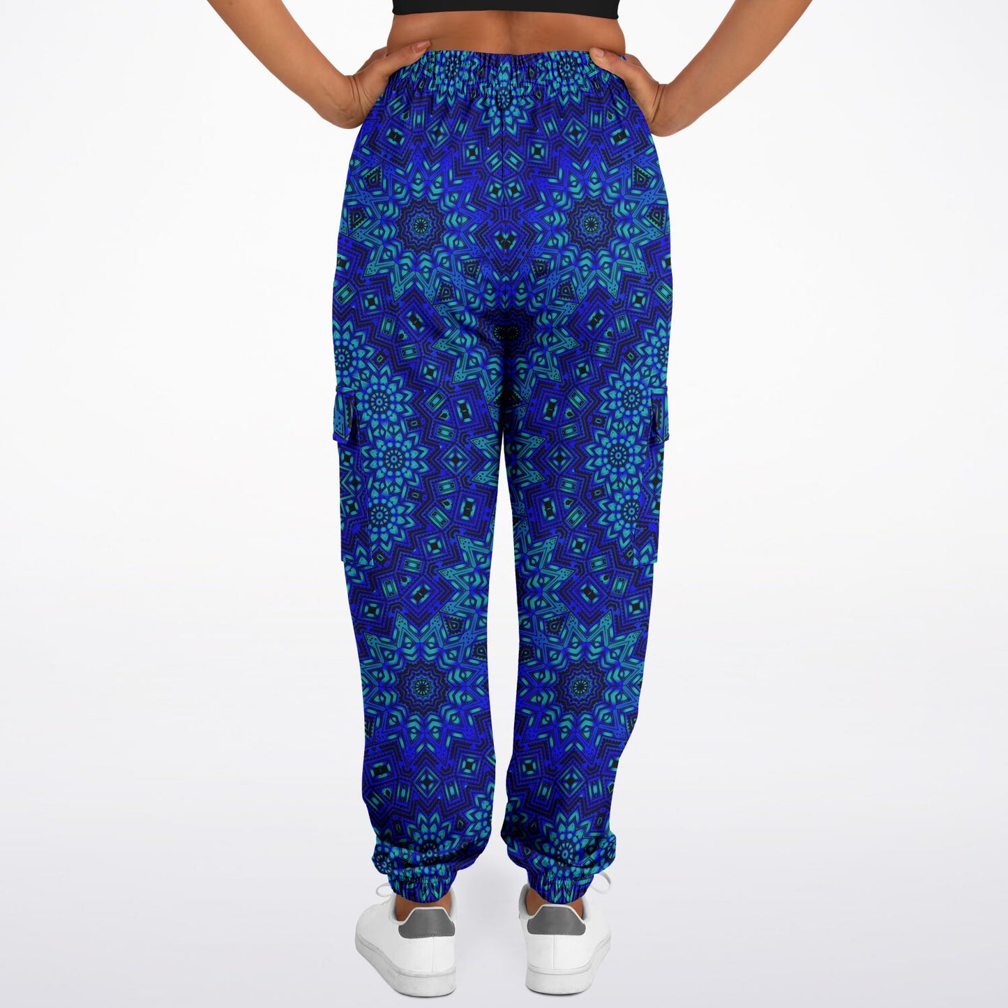 Ice Blue Deco Mandala Cargo Joggers
