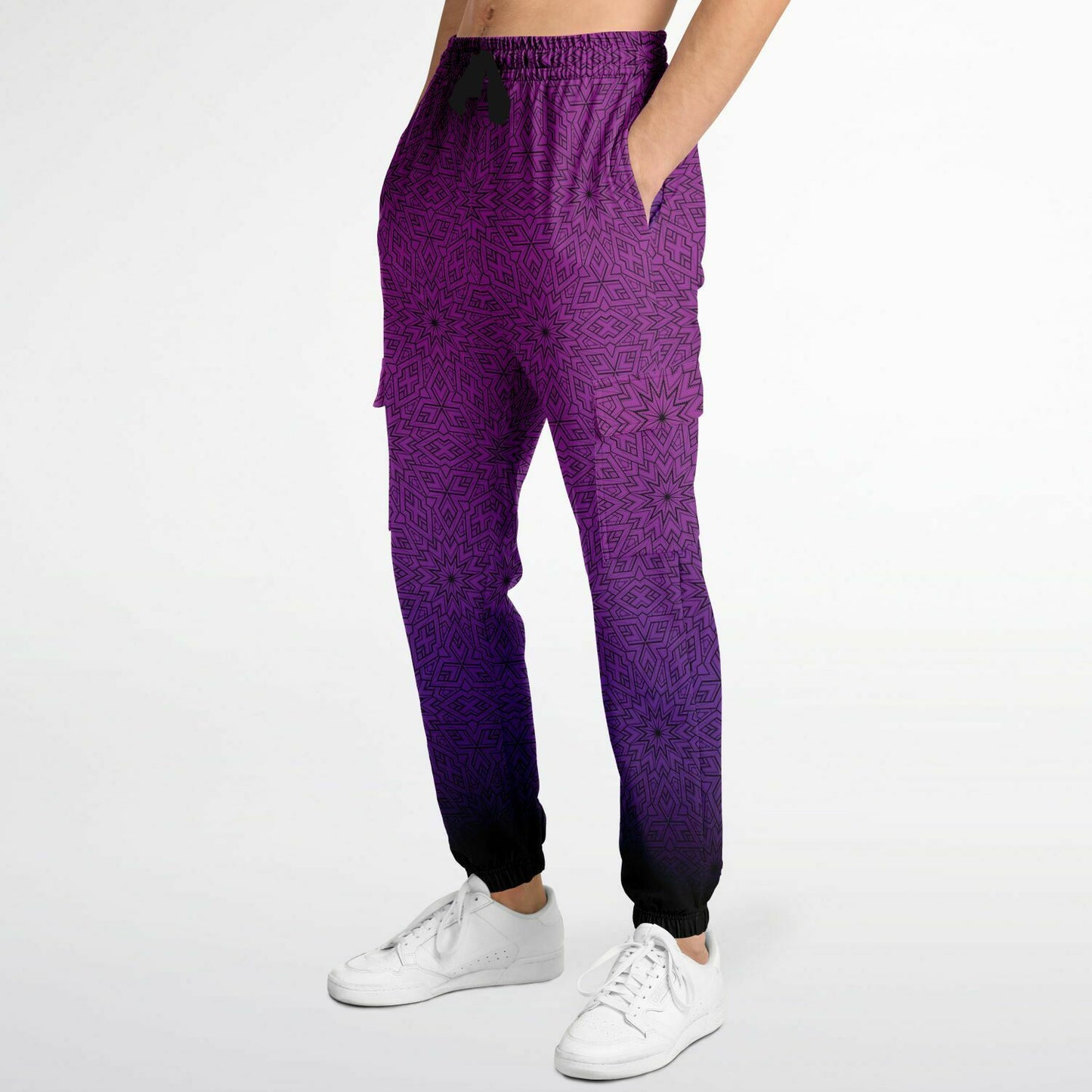 Electric Purple Fade Cargo Joggers
