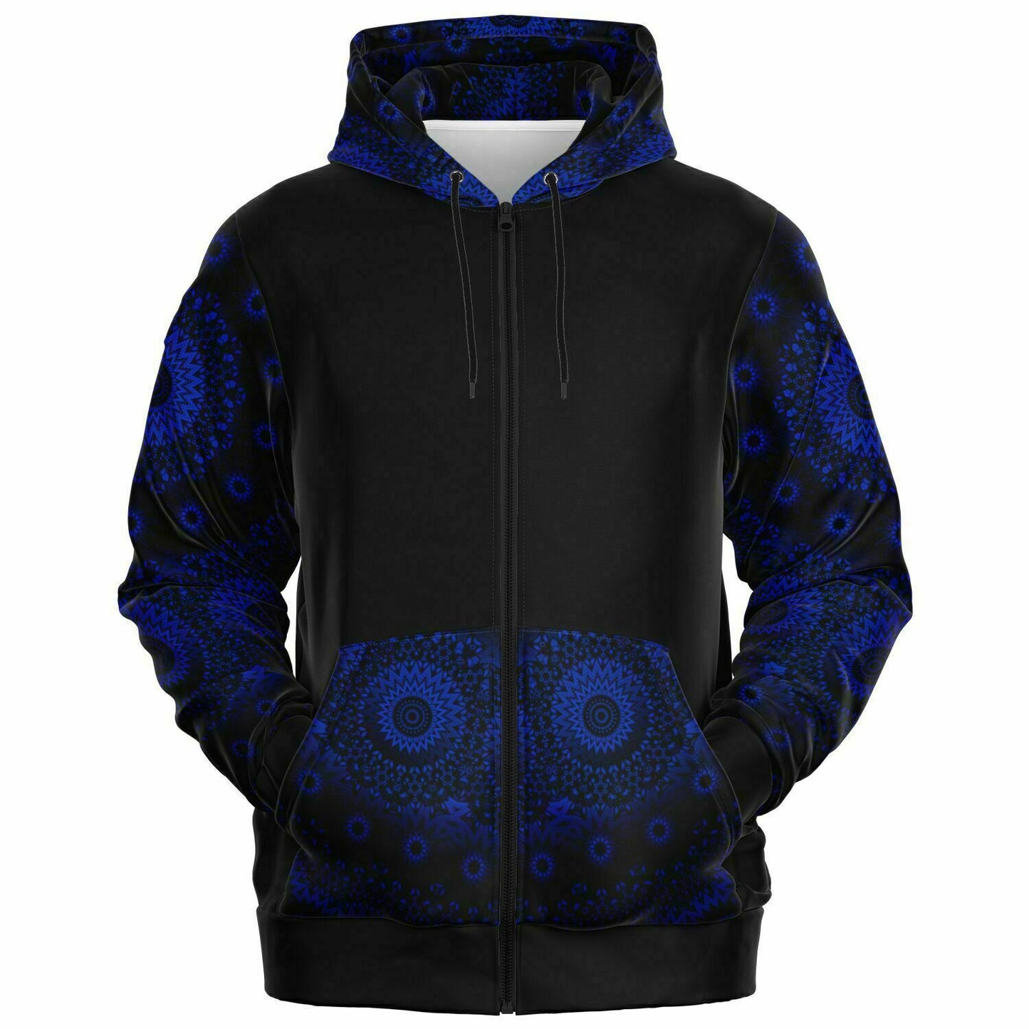 Deep Blue Mandala Zip Hoodie