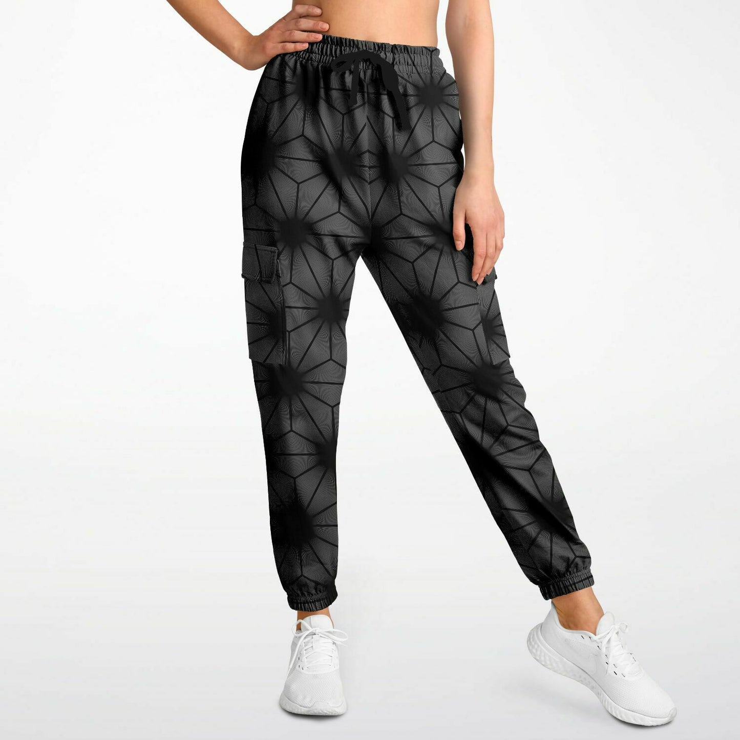 Black/White Sacred Geometry Cargo Joggers