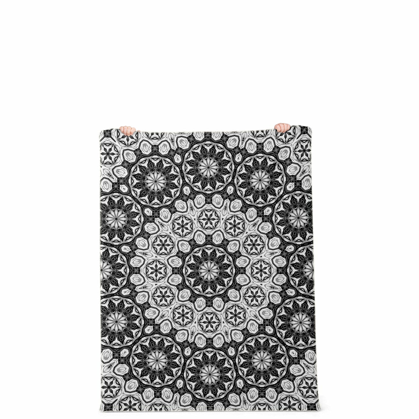 Black/White Deco Mandala Blanket