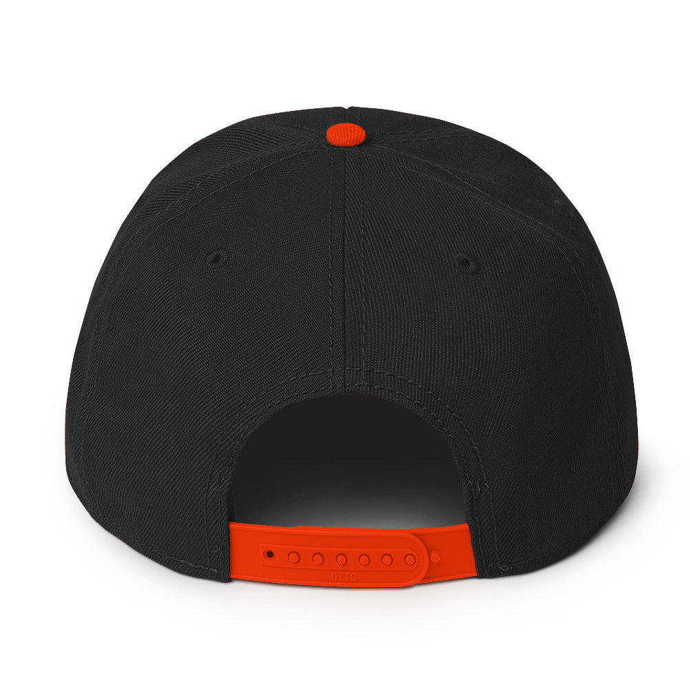 Black/Orange Snapback Hat