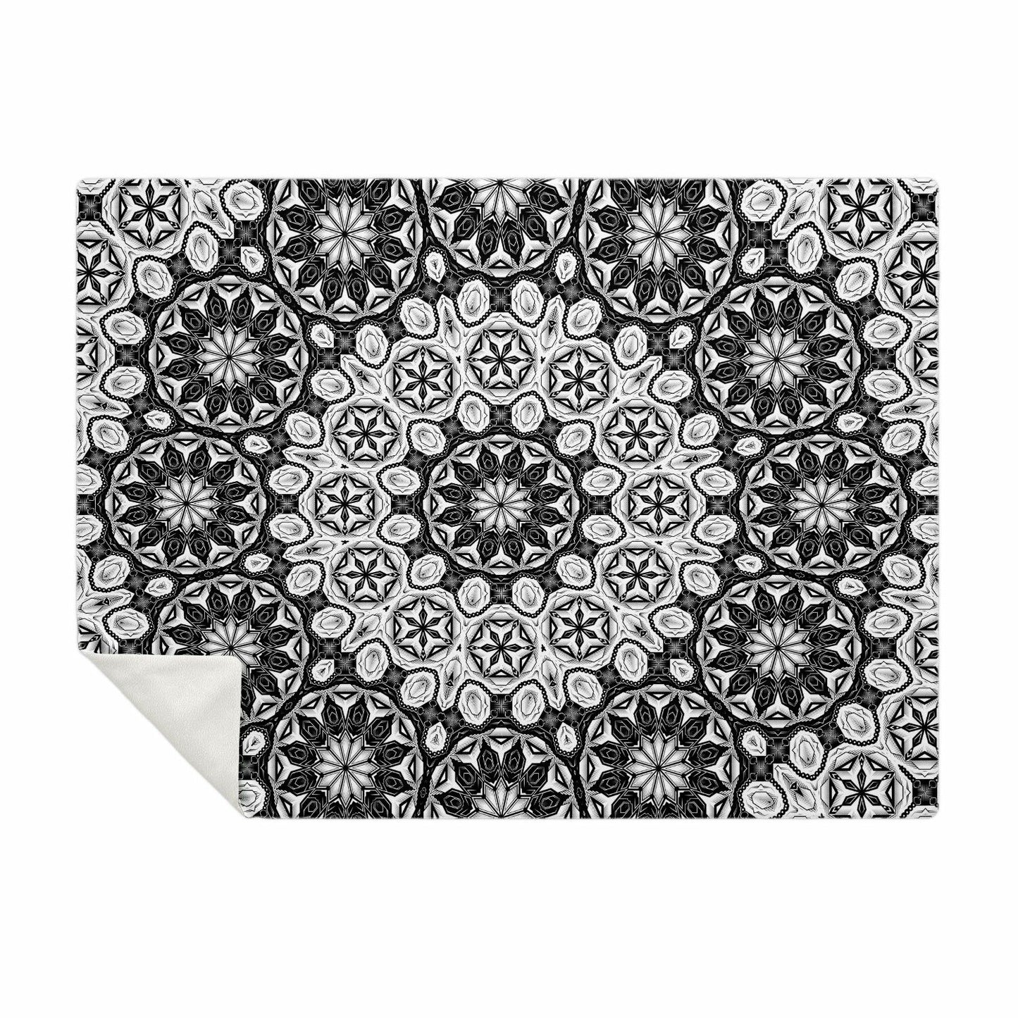 Black/White Deco Mandala Blanket