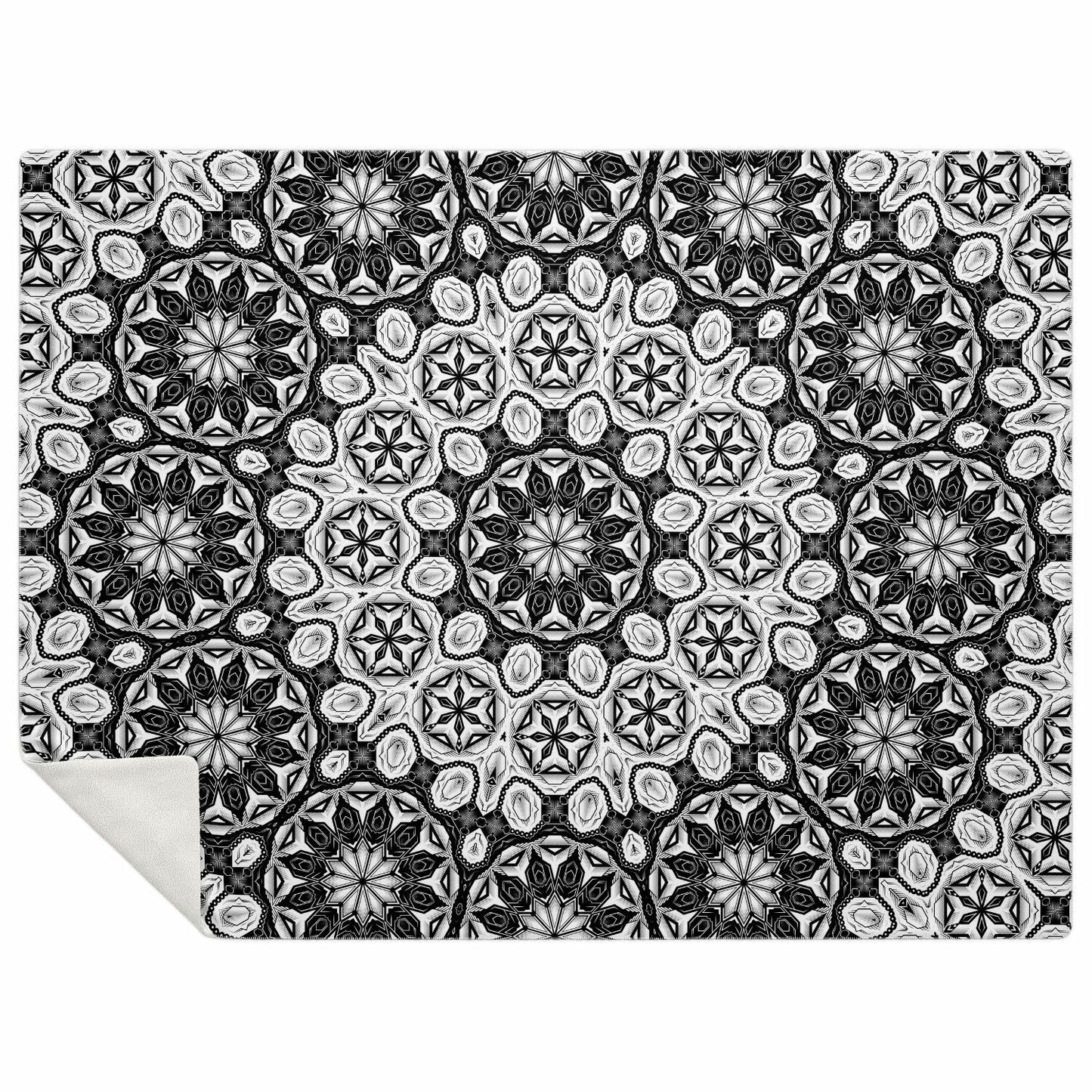 Black/White Deco Mandala Blanket
