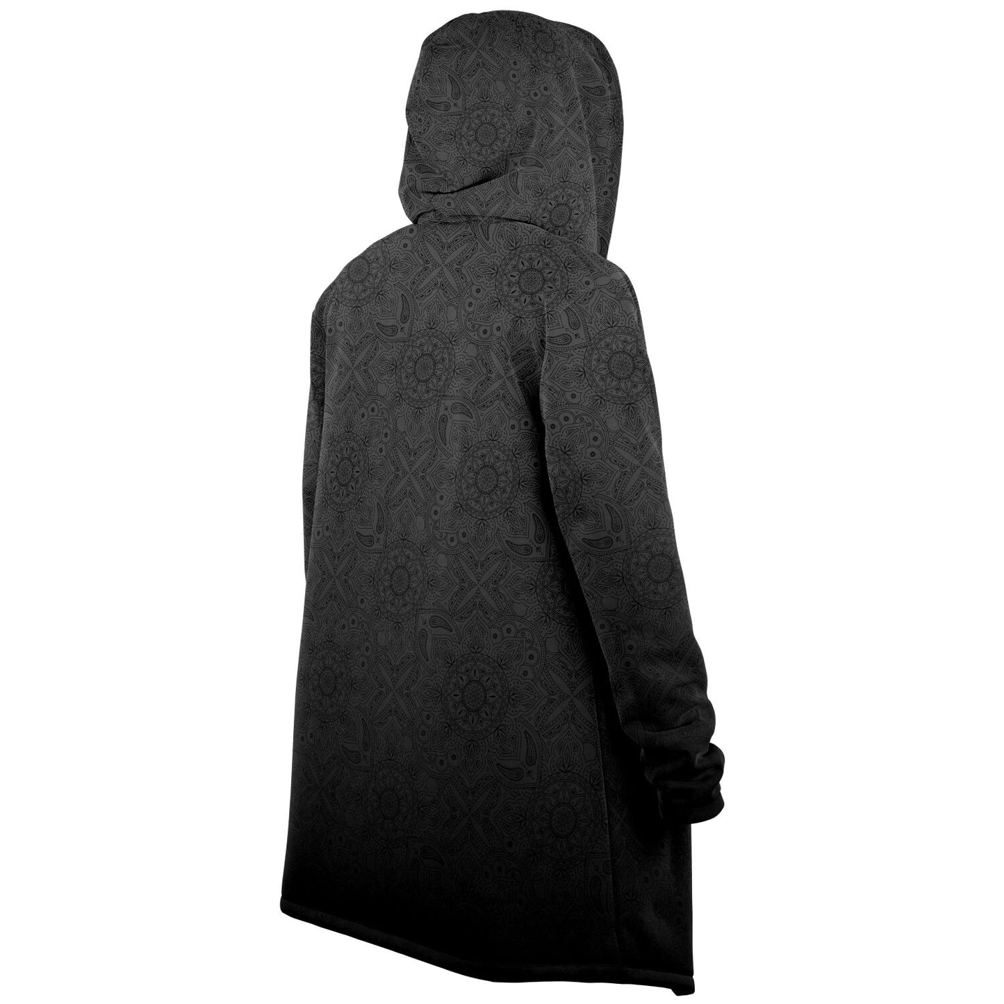 Black/Grey Paisley Hooded Cloak