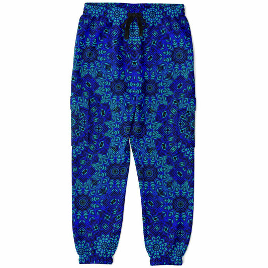 Ice Blue Deco Mandala Cargo Joggers