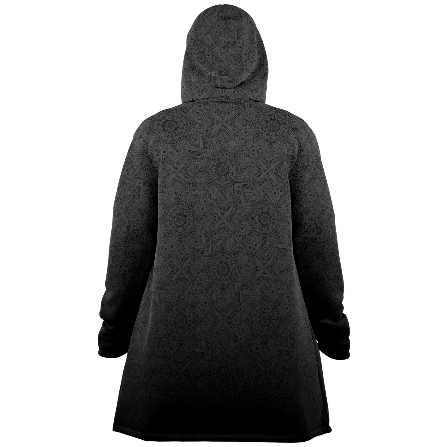 Black/Grey Paisley Hooded Cloak