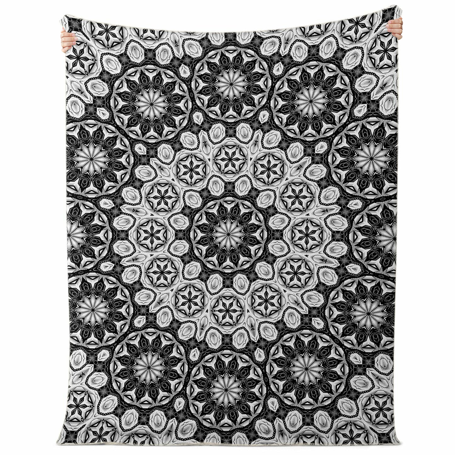 Black/White Deco Mandala Blanket