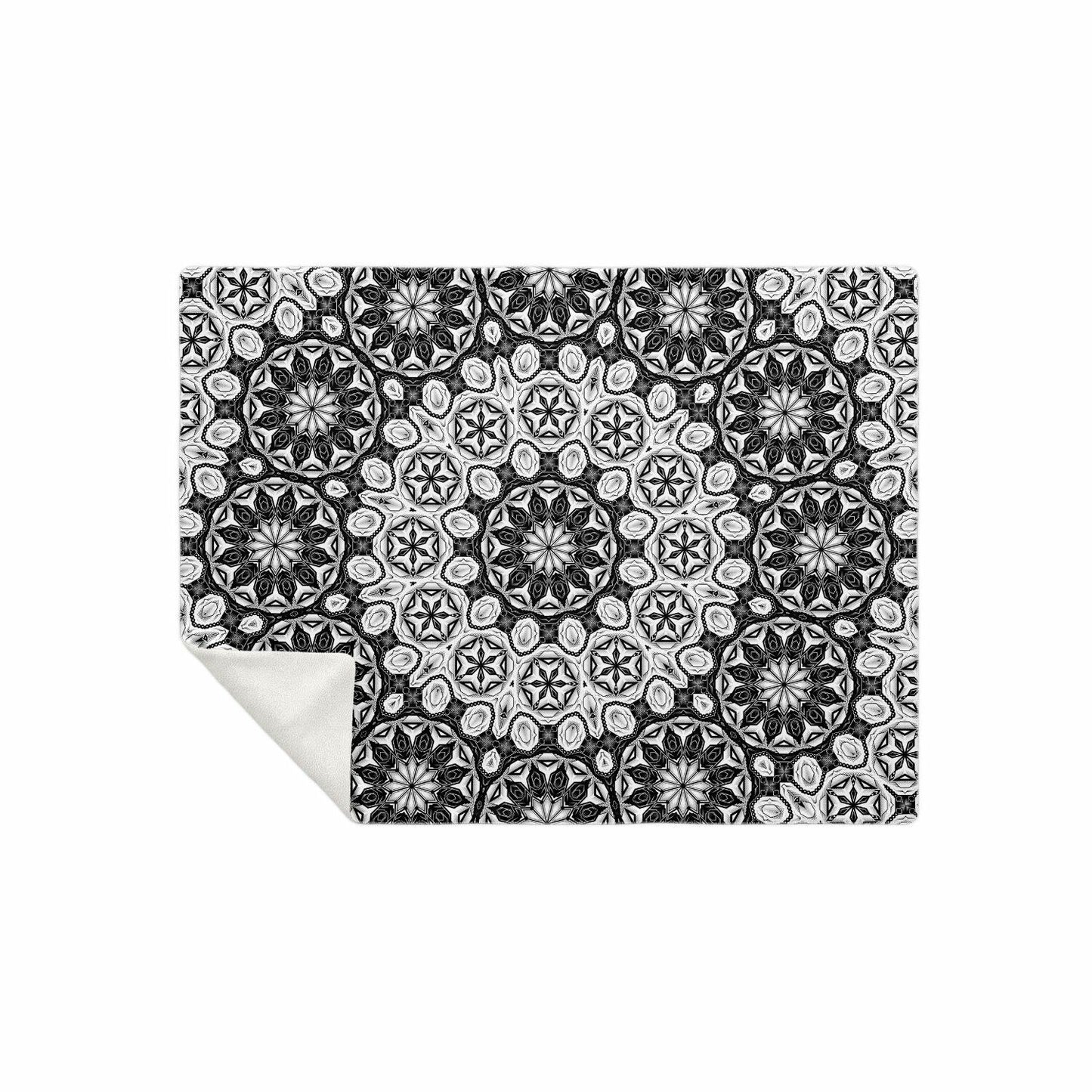 Black/White Deco Mandala Blanket