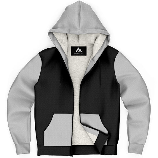 Silver/Charcoal Isometric Zip Up Hoodie