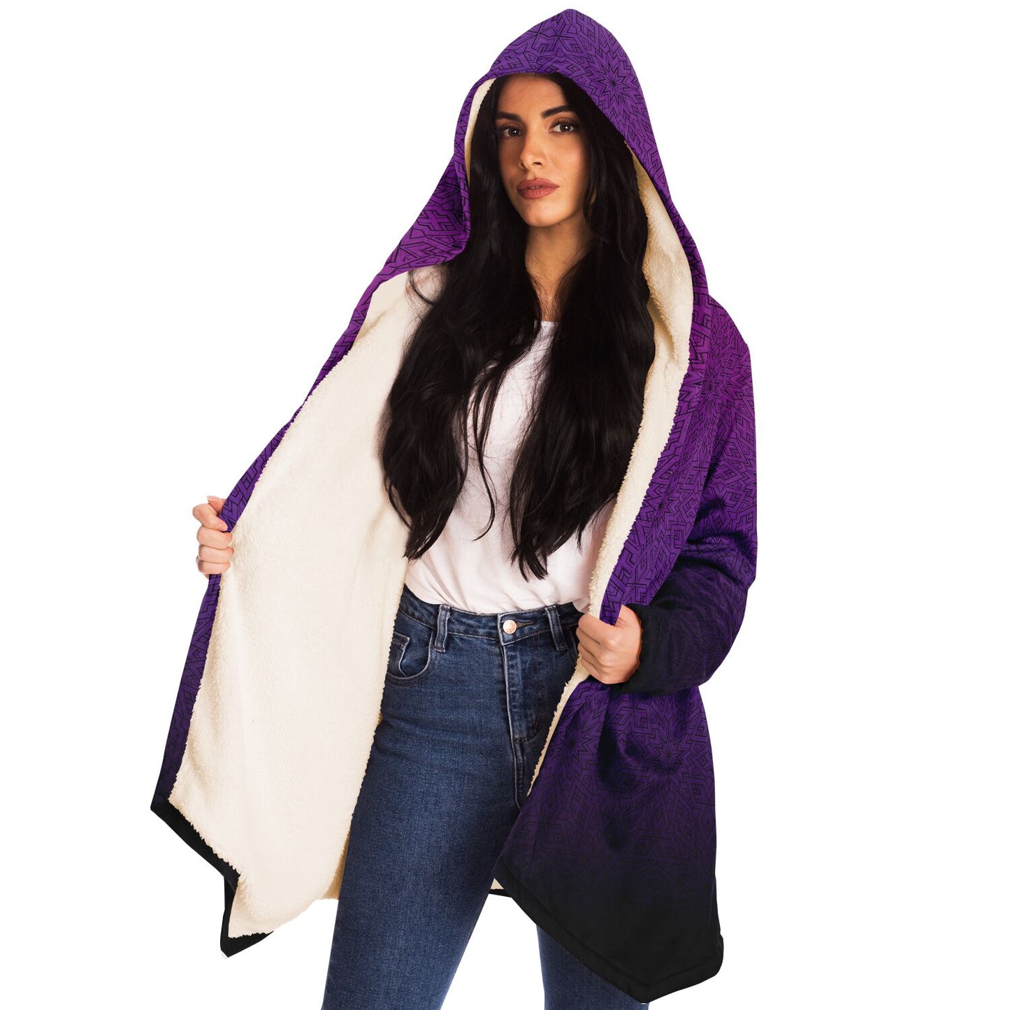 Purple Tessellation Hooded Cloak