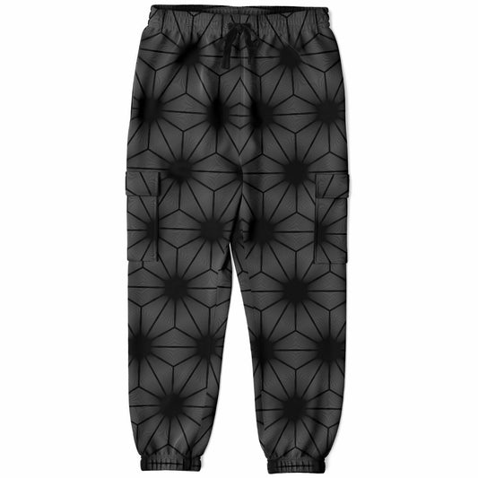 Black/White Sacred Geometry Cargo Joggers