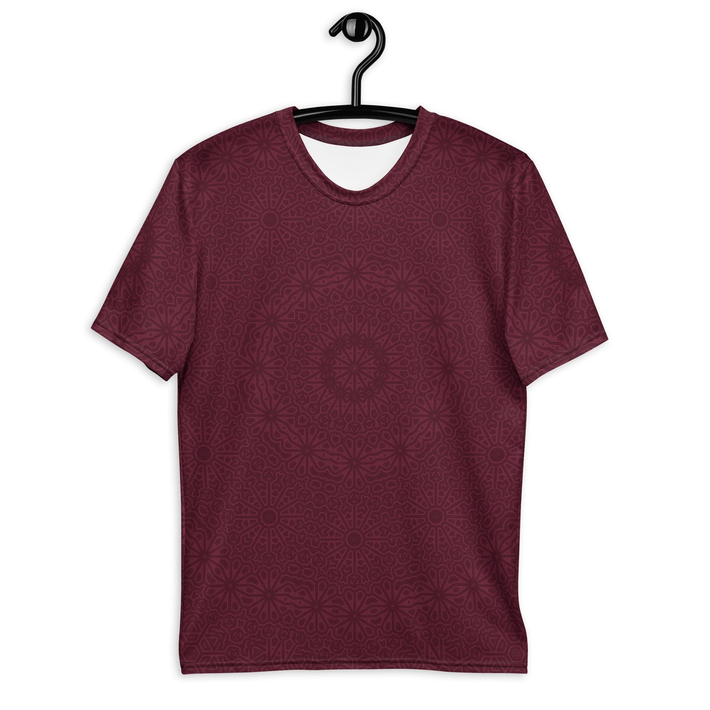 Maroon Impossible Geometry Mandala Short Sleeve