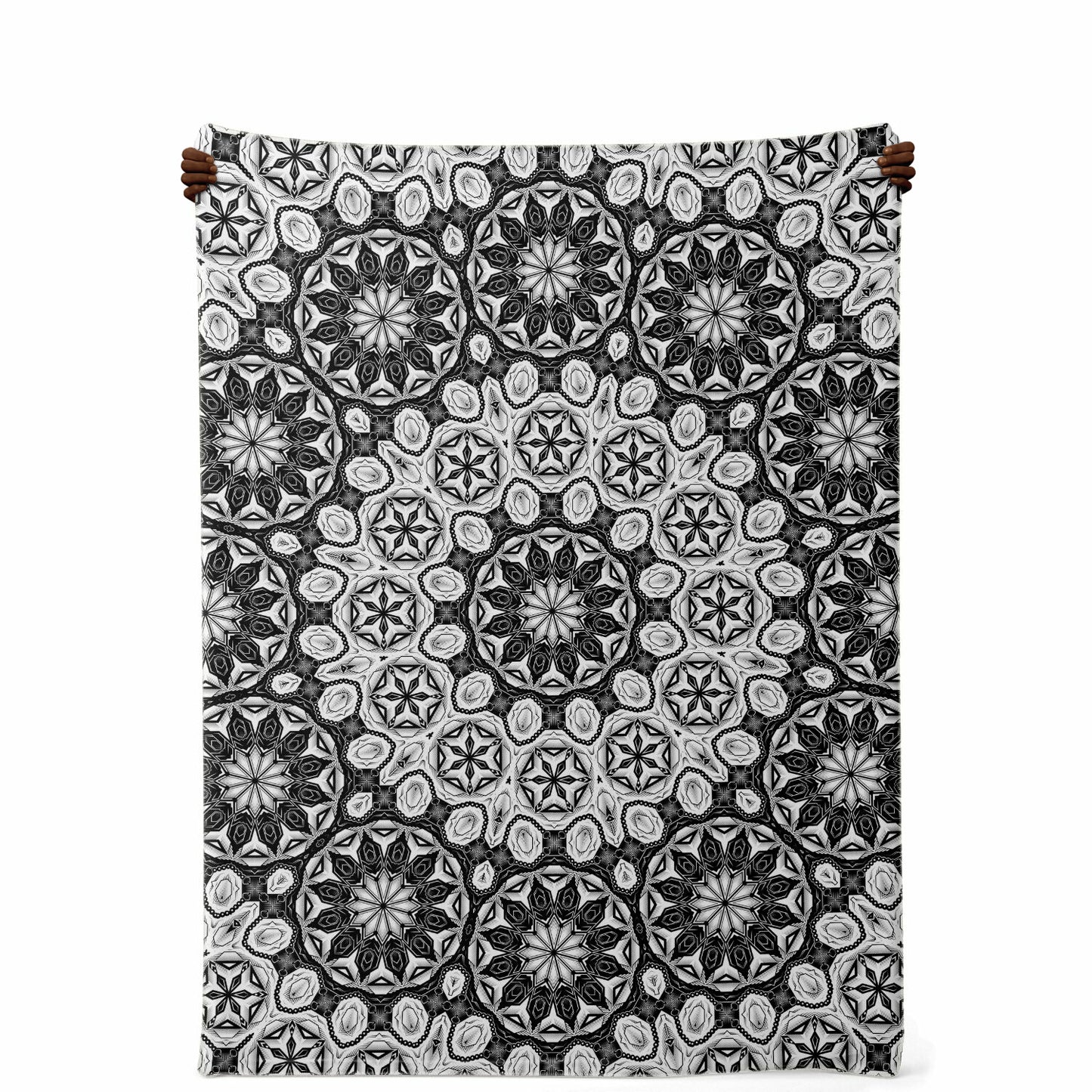 Black/White Deco Mandala Blanket