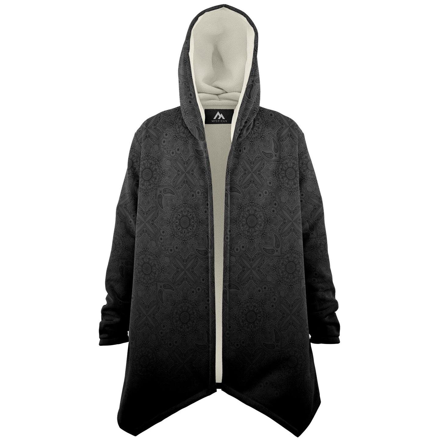 Black/Grey Paisley Hooded Cloak