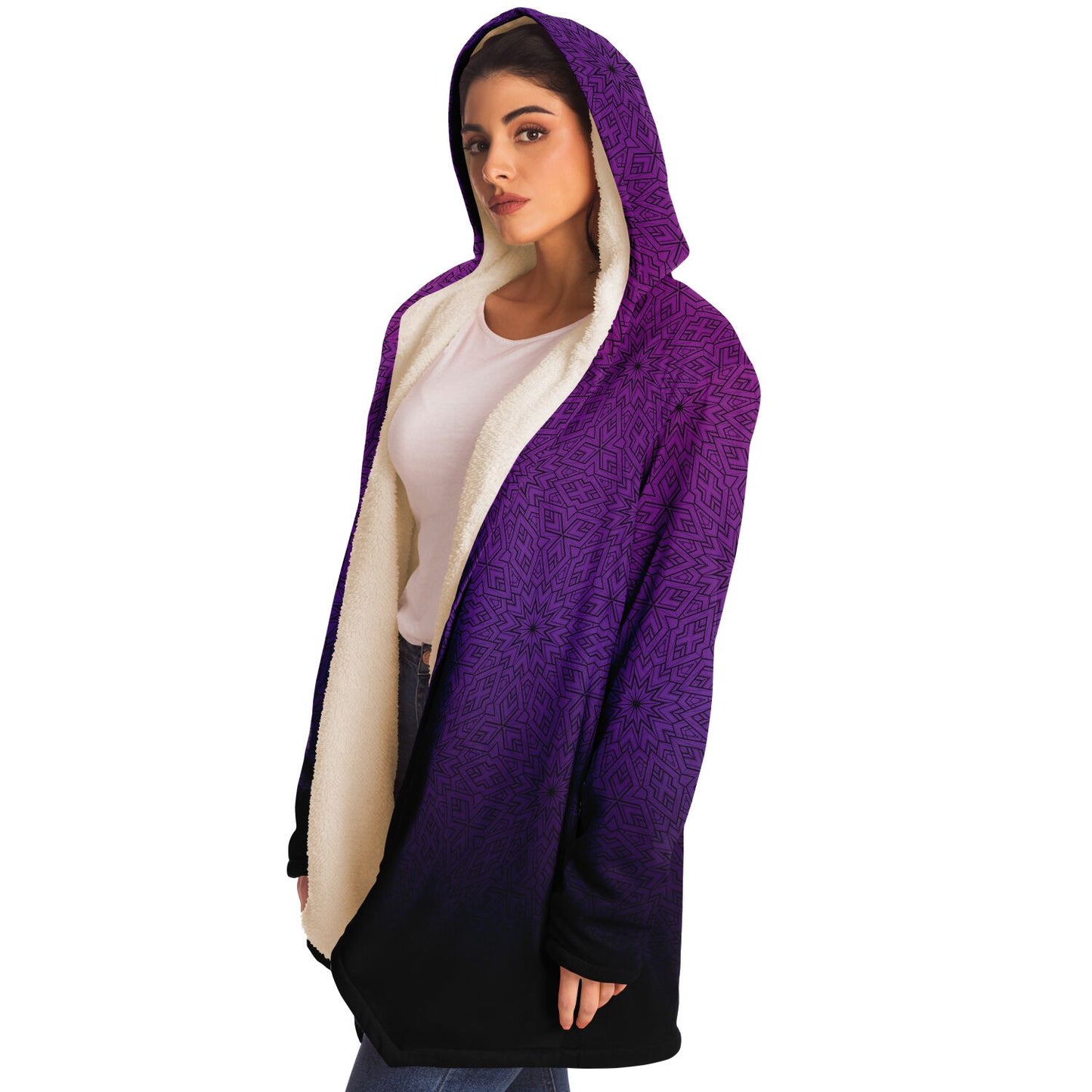 Purple Tessellation Hooded Cloak