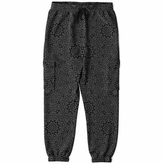 Black Impossible Geometry Cargo Joggers