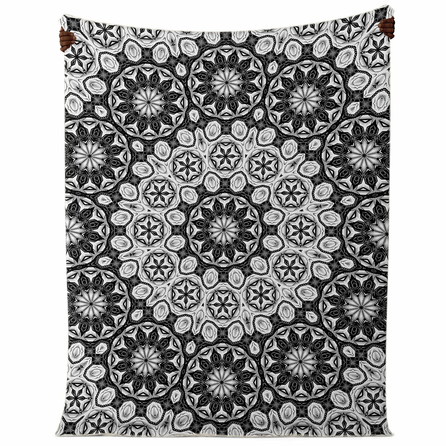 Black/White Deco Mandala Blanket