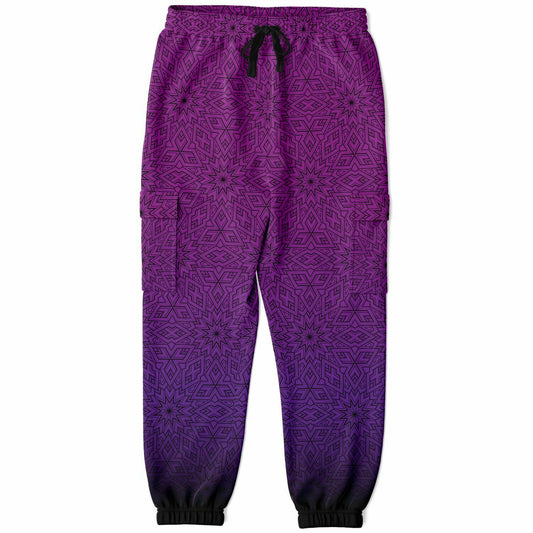 Electric Purple Fade Cargo Joggers