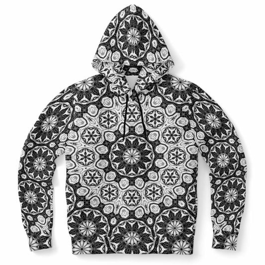 Black/White Deco Mandala Pullover Hoodie