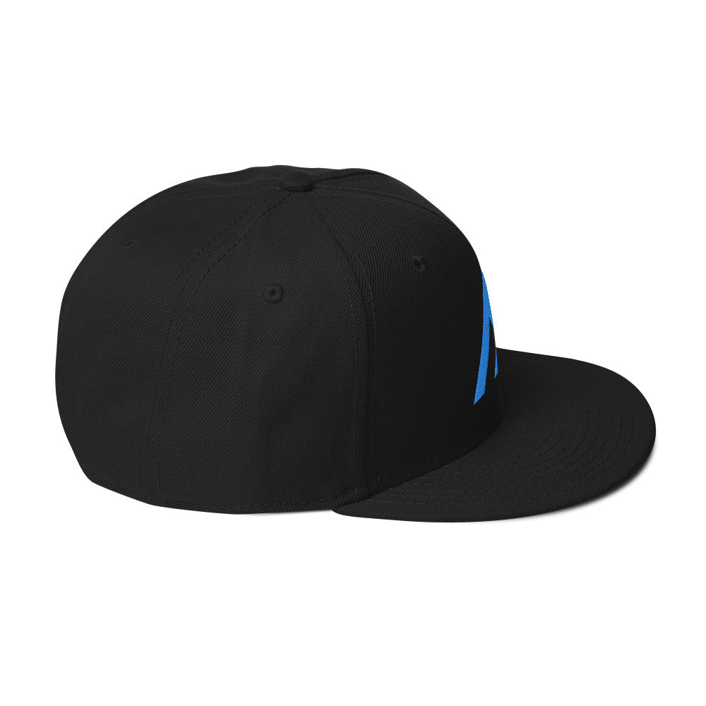 Black/Aqua Snapback Hat